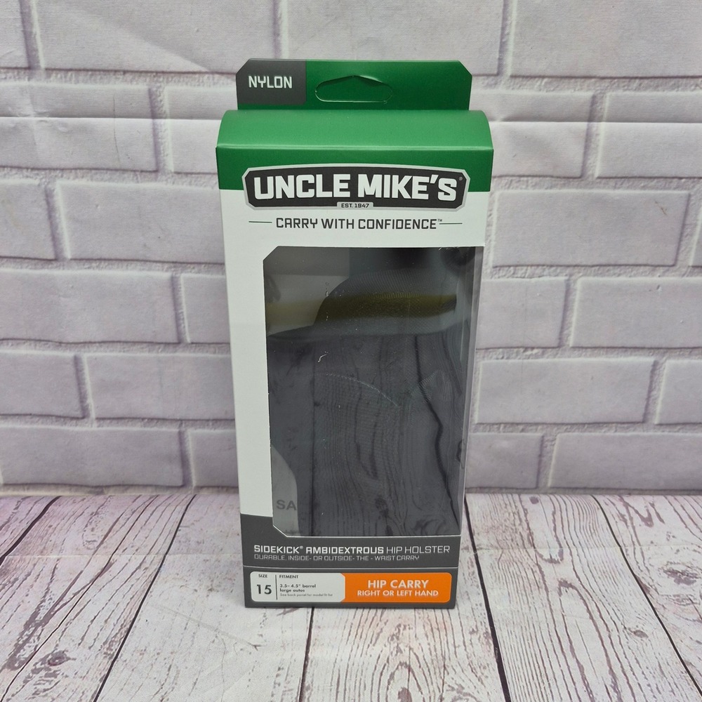 Uncle Mikes Sidekick Ambidextrous Hip Holster Size 15 Nylon Black 70150